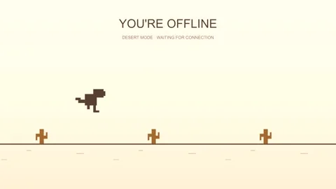 Pixel dinosaur running offline game animation Stock Footage 346928111