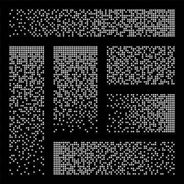 Pixel disintegration, decay effect. Various rectangular elements made of round 스톡 일러스트