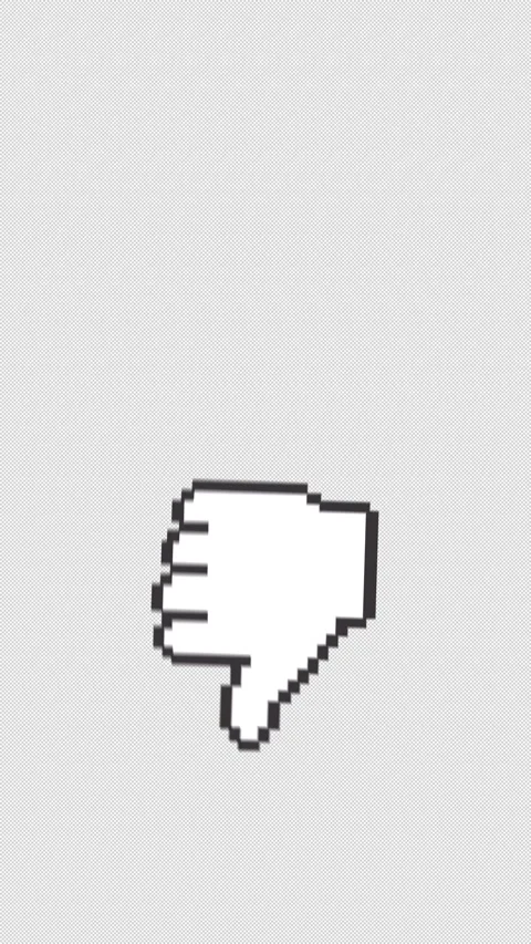 Pixel Dislike Icon Animation with Alpha Channel - 4K Portrait Vertical Stock Footage 342591493