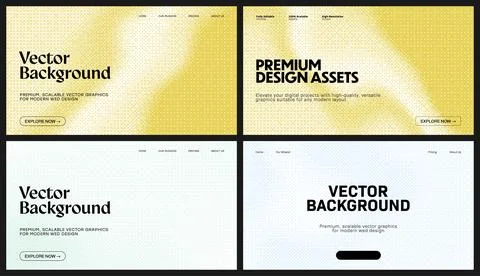 Pixel dithering pattern backgrounds set. These digital halftone gradient ba.. 스톡 일러스트
