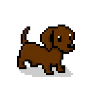 Pixel dog image for 8 bit game assets. Stock-Illustration