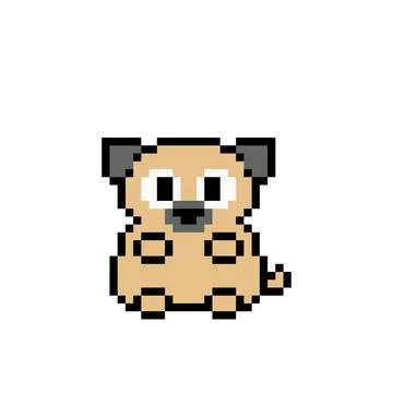 Pixel dog image for 8 bit game assets. Illustrazione stock