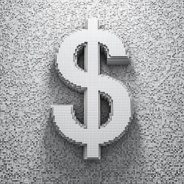 Pixel dollar Illustrazione stock