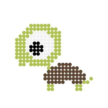Pixel dot turtle image. Vector Illustration of pixel art. Stock Illustration