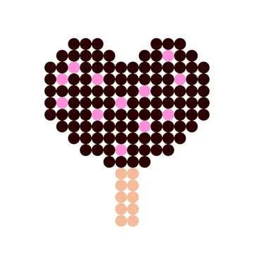 Pixel dots ice cream image. ice cream beads pattern. Vector Illustration of p 库存插图