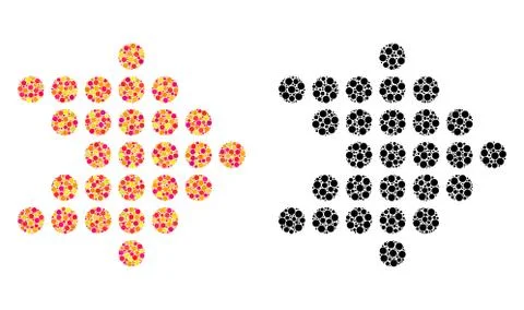 Pixel Dotted Arrow Right Mosaic Icons Illustrazione stock