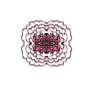 Pixel drawing of a flower. Vector illustration Illustrazione stock