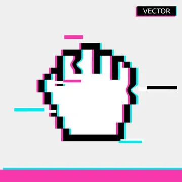 Pixel drug mouse hand cursor icon sign Stock Illustration