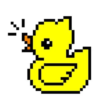 Pixel duck image for 8 bit game assets. Illustrazione stock