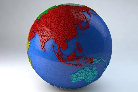 Pixel Earth 3D Model