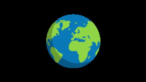Pixel earth Glitch icon animated. glitch effect Stock Footage 253174709
