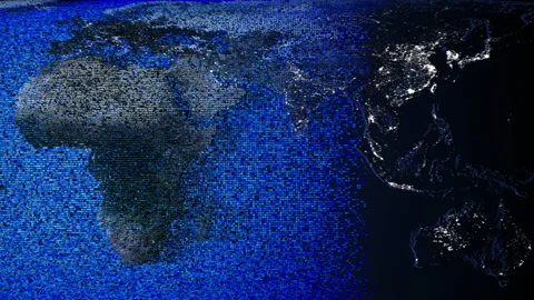 Pixel Earth Planet. 3D rendering. Stock Footage 161713689