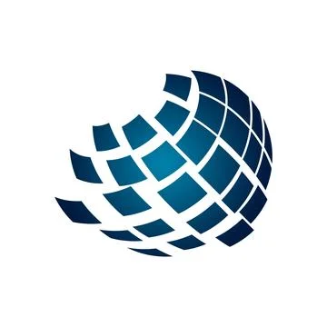 Pixel Earth Planet Logo Vector EPS 10 Illustration Template Stock Illustration