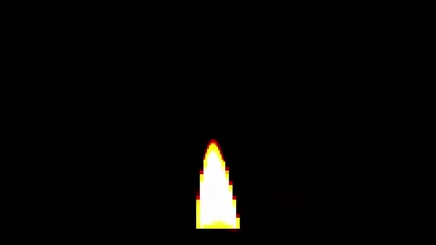 Pixel effect background. Close-up of candle flame burning on a black background. Stock Footage 316946576