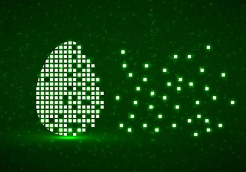 Pixel egg, isolated graphic element, vector illustration Illustrazione stock