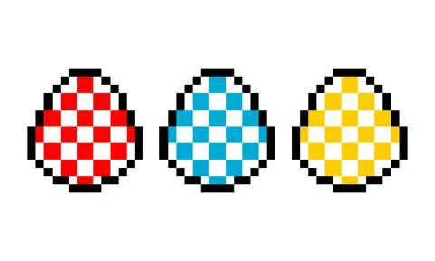 Pixel egg set image for game assets. Illustrazione stock