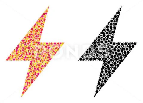 Pixel Electric Strike Mosaic Icons Stock Illustrationen