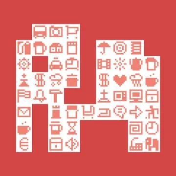 Pixel elephant. Vector illustration Stock Illustration