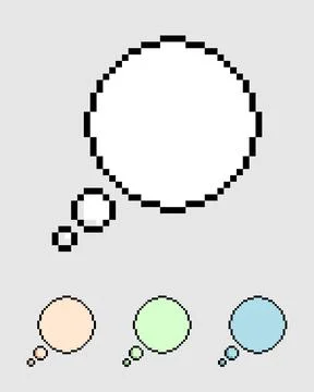 Pixel empty bubble text. Vector Illustration of pixel art. Stock Illustration