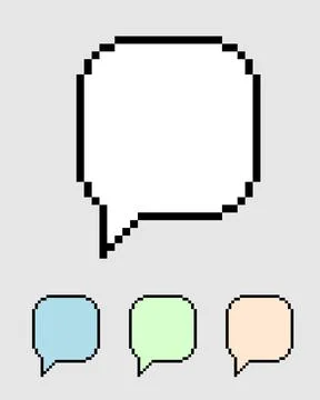 Pixel empty bubble text. Vector Illustration of pixel art. Stock Illustration
