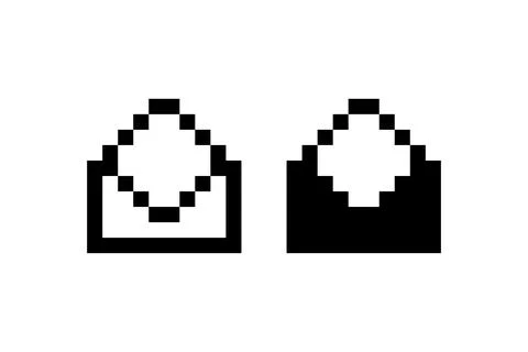 Pixel Envelope. Vector icon. Stock Illustration