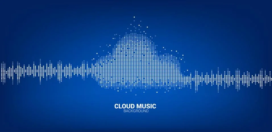 Pixel equalizer wave as cloud shape Stock Illustration