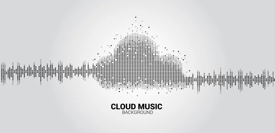 Pixel equalizer wave as cloud shape Stock Illustration