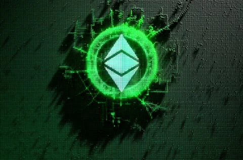 Pixel Ethereum Classic Concept 스톡 일러스트
