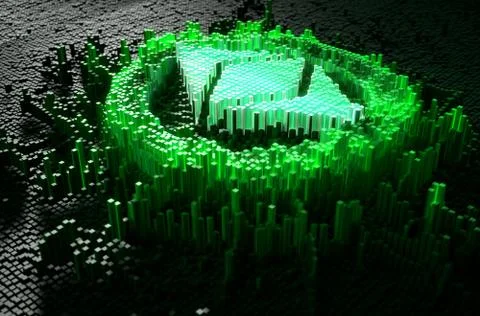 Pixel Ethereum Classic Concept Stock Illustration