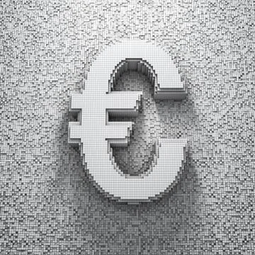 Pixel euro Illustrazione stock