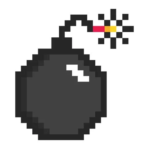Pixel explosion icon Illustrazione stock