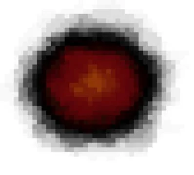 Pixel explosion isolated over white in fire color Stock Illustration