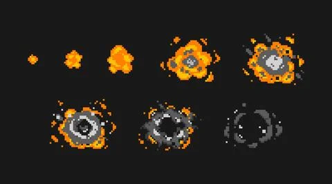 Pixel explosion sequence 스톡 일러스트