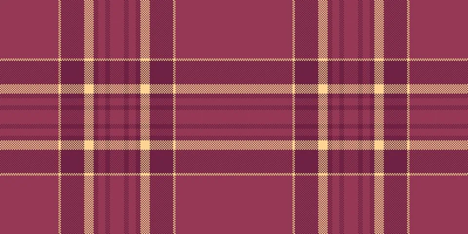 Pixel fabric seamless vector, tailor textile plaid texture. Native check ta.. Illustrazione stock