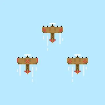 Pixel fighter airplane image. Vector illustration of cross stitch pattern. Stock Illustration