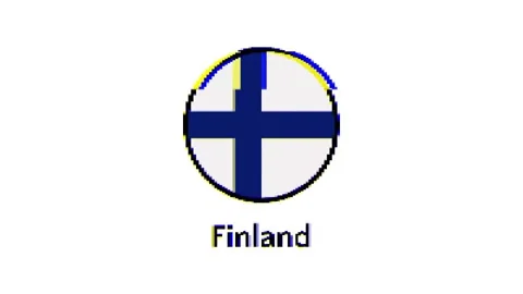 Pixel Finland flag with glitch effect on white background Stock Footage 246580441