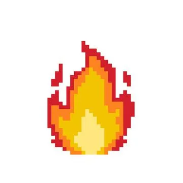 Pixel fire for game assets. Stock Illustration