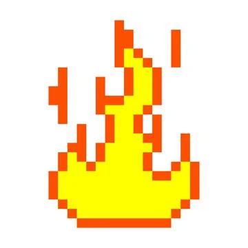 Pixel a fire for game assets. Stock Illustration