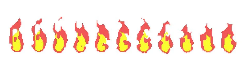 Pixel fire sequence Illustrazione stock