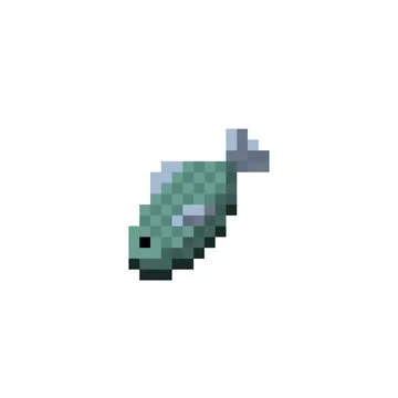 Pixel fish image. cross stitch pattern or t-shirt design vector illustration. Illustrazione stock