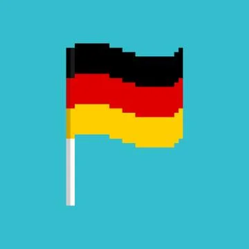 Pixel flag Germany. Pixelated banner German. political bit icon. Vector illus Stock Illustration