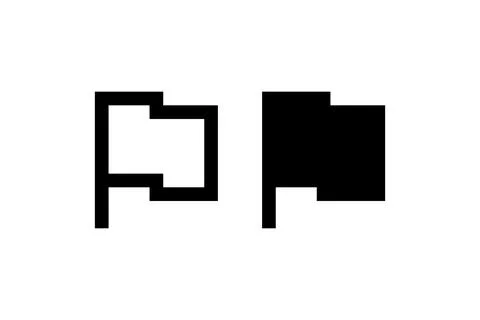 Pixel flag. Vector icon. Stock Illustration