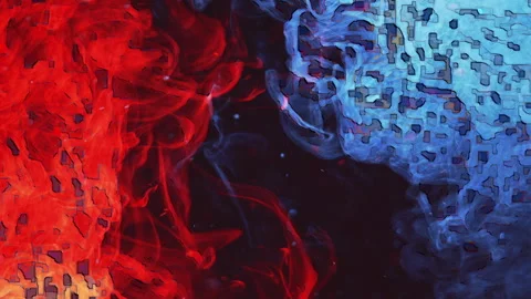 Pixel flames ice fire red blue smoke cloud wave Stock Footage 282689398