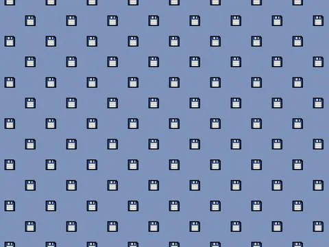 Pixel floppy disc background - high res 8 bit seamless pattern Stock Illustration