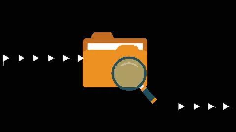 Pixel folder glitch icon animated. Video stock 168220382