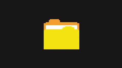 Pixel folder glitch icon animated. Stock Footage 168396418