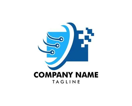 Pixel Folder Logo Template Design Vector Stock Illustration