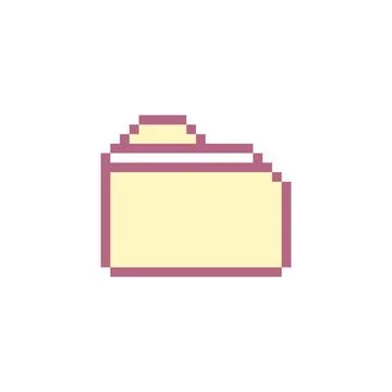 Pixel folder, text file , retro drawing, computer interface,  illustration .. Stock Illustration