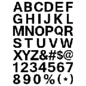 Pixel Font - Alphabets and numerals characters in retro square pixel font 스톡 일러스트
