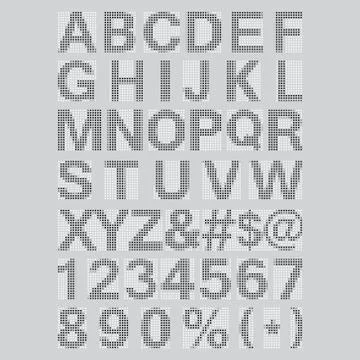 Pixel Font - Alphabets and numerals characters in retro square pixel font 스톡 일러스트
